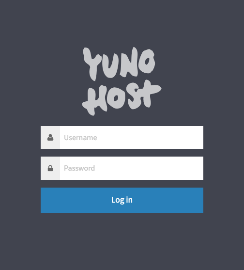 The login screen for the YunoHost user portal The login screen for the YunoHost user portal