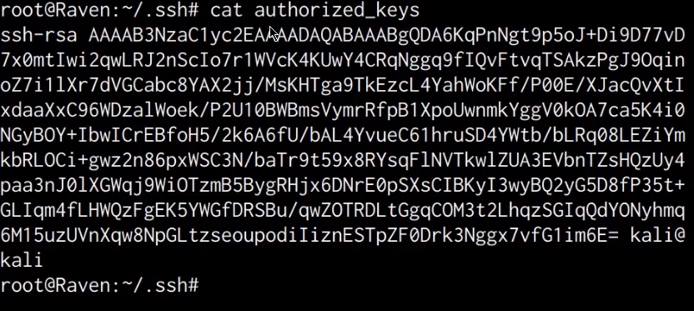 Contents of the authorized keys file