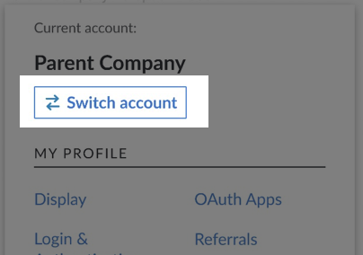 Account switch button Account switch button